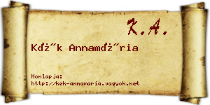 Kék Annamária névjegykártya